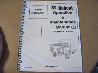 Bobcat skid loader & UTV sand spreader owners manual