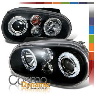 BLACK HALO PROJECTOR HEADLIGHTS fit 99 05 VW GOLF GTI MK4 (Fits Golf 