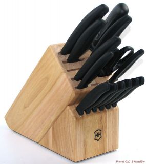 NEW Victorinox Fibrox 15 Piece Kitchen Knife Block Set SWISS MADE