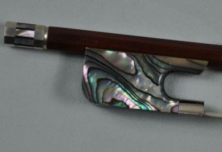 New Pernambuco cello Bow Abalone shell Frog silver mounted Round 4/4 