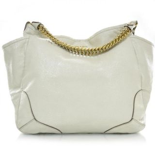 PRADA Cervo Lux Chain Tote Bag Purse White