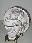 Clarence English Fine Bone China Cup & Saucer Pink Scroll Pattern
