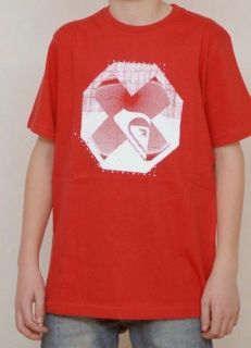QUIKSILVER Quik Red Logo T Shirt Top Camiseta Tee RP£20