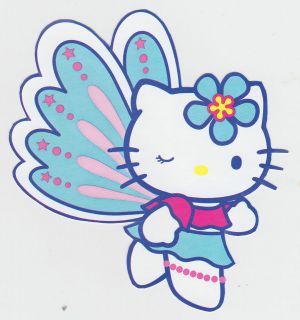 HELLO KITTY BUTTERFLY WALL SAFE STICKER BORDER CHARACTER CUT 