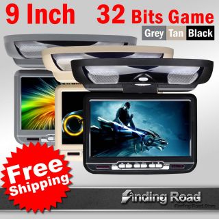   Car 9 Flip Down LCD Overhead Roof Mounted Monitor DVD Player IR/FM/SD