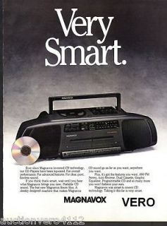   ad MAGNAVOX boom box cd cassette player radio advertisement print