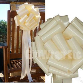 IVORY WEDDING PEW BOWS CHURCH PARTY DECORATIONS INSTANT PULL RIBBON 