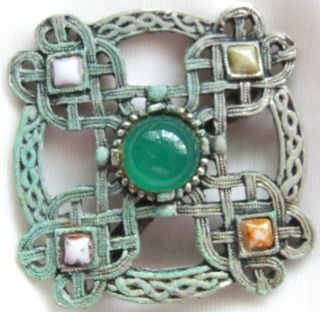   Celtic Knot Brooch Pin, Vintage Scottish Celtic Knot Brooch Pin