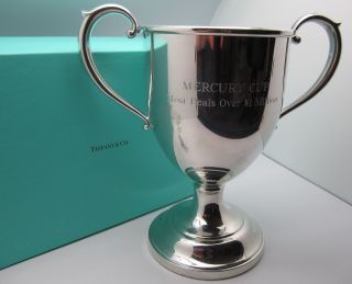 Tiffany & Co. Pewter Trophy Cup with Two Handles in Box