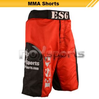 MMA Kick Boxing Fighter Shorts Grappling Cage Red Black