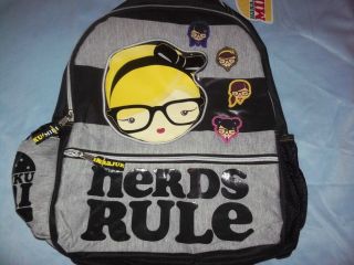 NEW Harajuku Mini Backpack Nerds Rule Book Bag School Travel Nice