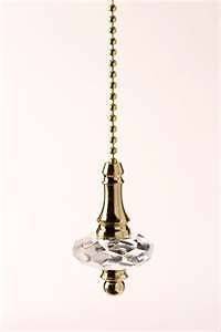 SOLID BRASS CEILING FAN/LIGHT PULL CHAIN WITH BRASS & ACRYLIC