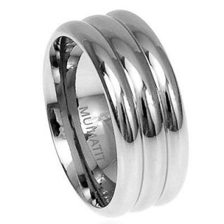   Shiny Polished Trio Convex Titanium Band Jewelry Mens Wedding Ring