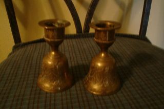 Vintage BRASS BELLS Of SARNA Bell/Candle Holders INDIA