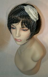 NEW Church Wedding Veil Fascinator Ivory BRIDE Hat Kentucky