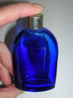 Vintage Bourjois Cobalt Blue Empty Perfume Bottle p91 metal cap