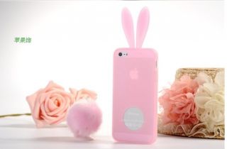 Light Pink Bunny Rabito Rabbit TPU Skin phone Case Cover for iPhone 5 