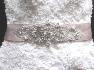 Wedding Bridal Dress Gown Crystal Sash Jeweled Belt