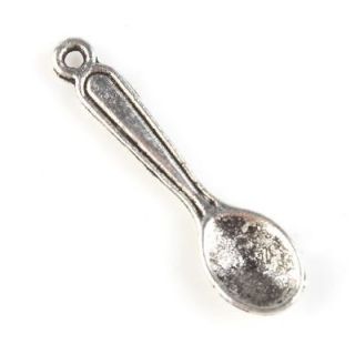 500x 140022 Wholesale Alloy Small Spoon Charms Antique Silver Pendant 
