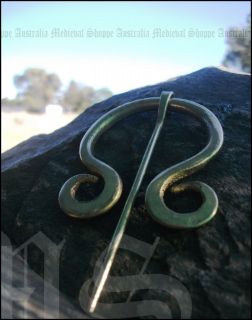 LARGE Ancient Penannular Brooch   Medieval Cloak Pin, Solid Brass 8.5 