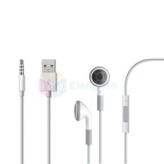 USB Sync Charger Cable Cord + Remote Headsets For Apple iPod Shuffle 