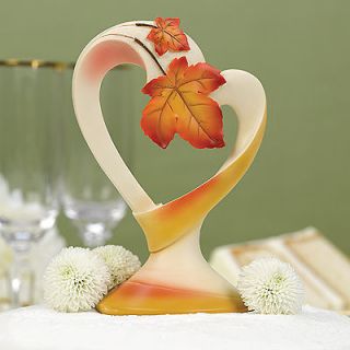 NEW Simply Autumn Maple Leaf Heart Fall Wedding Cake Topper