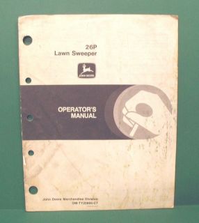 1987 John Deere Model 26P Lawn Sweeper Operators Manual OM TY20895 C7