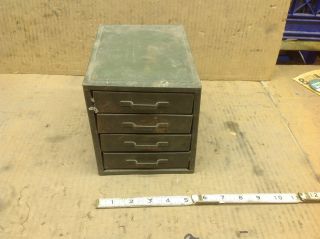   Small 4 Drawer Metal Industrial Organizer Tool Parts Box Cabinet #3