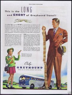 1947 Greyhound Bus Travel Short Long Trips Ticket Ad