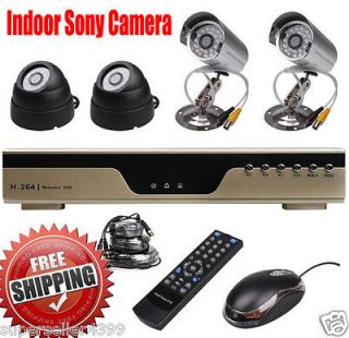 4CH CCTV DVR Home Audio Real time Video Security System 4 Cameras Kit 