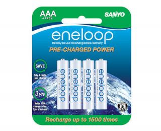 Sanyo eneloop New 1500 AAA Ni MH Pre Charged Rechargeable Batteries 4 