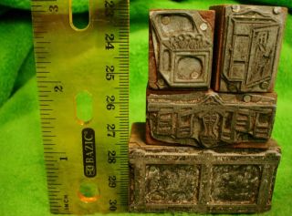 Antique Lead Printing Press plates Towel Rack Colthes Pins Wall 