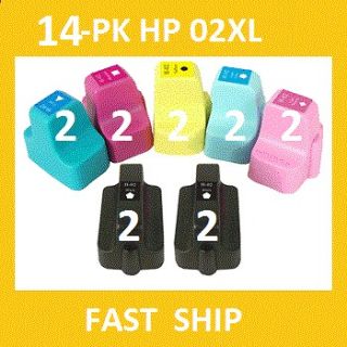 14 Ink Cartridges fits HP 02 XL C5188 C6150 C6175 C6180 3210 