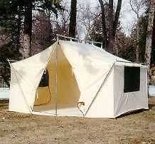 NEW 12x9x5ft Canvas Wall Tent w/Poles and Floor