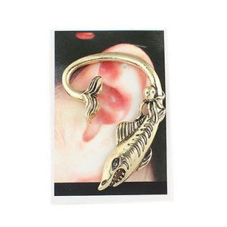 E1276 Retro Goth/Punk Vintage Bronze Shark Ear Cuff Earring 1PC Free 