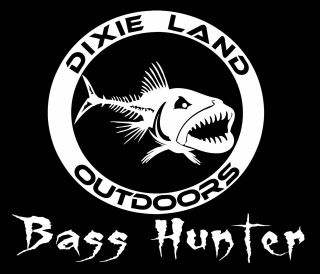 Bass Hunter fishing decal,bass sticker,lure,largemouth bass,baitcaster 