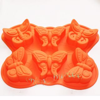Elegant INSECTS 6 Butterfly Soap Moulds Chocolate Jelly TRAY CANDY 