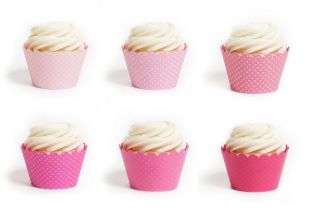 Polka Pink Dots Party Cupcake Wrappers BULK   WHOLESALE