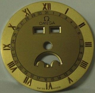NOS OMEGA 1970s Mens Triple Calendar Moonphase Wristwatch Dial