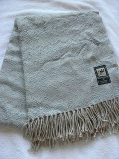 NWT From Peru Soft 100% Alpaca Fine Blanket Throw 70 x 54 Pewter Gray 