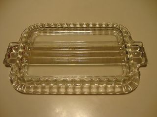 Depression Pressed Clear Glass Cheese Butter Dish Plate Only