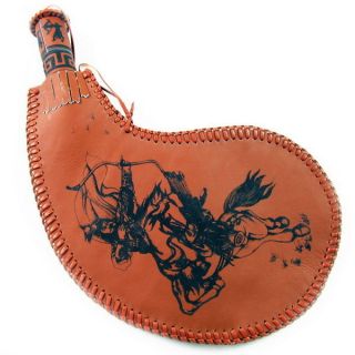 Mongolian Vintage Wine Water Bag Leather bota Handmade NEW
