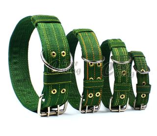 Pet Dog Army Green Adjustable Nylon Metal Buckle Belt Strap Collar 