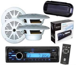   Sony Waterproof AUX Input CD  Player w/Cover & 6.5 Round Speakers