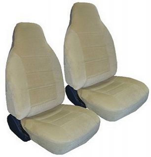 TAN BEIGE ENCORE VELOUR HIGH BACK NEW SEAT COVERS CAR TRUCK SUV 