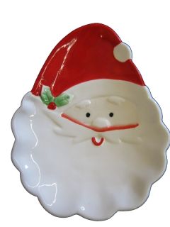 Candy Dish Christmas Santa Ceramic 9725