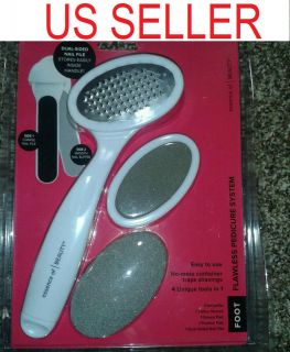   BEAUTY Flawless Pedicure System Callus Shaver Emery Pumice Pad NEW KIT