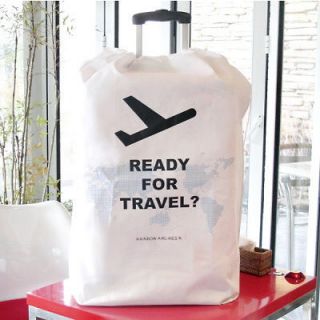 Travel Luggage Suitcase Carrier Bag Cover UIT White