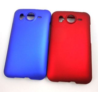   OF TWO BLUE AND RED RUBBERIZED HARD CASE COVER FOR HTC INSPIRE 4G AT&T