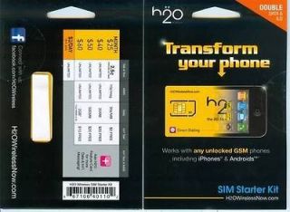 H2O Wireless SIM Card Works w/ AT&T & UNLOCKED Phones [CAN BE USED AS 